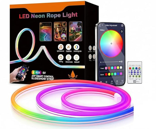 RGB Neon LED Strip Lights with App & Remote